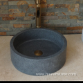 G654 dark grey granite round sink